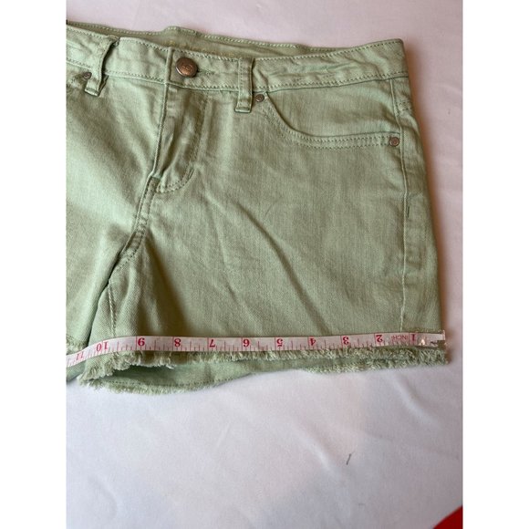 LC Lauren Conrad Womens Cut Off Jeans Shorts Stretch Mid Rise Green Size 4 - Picture 6 of 8